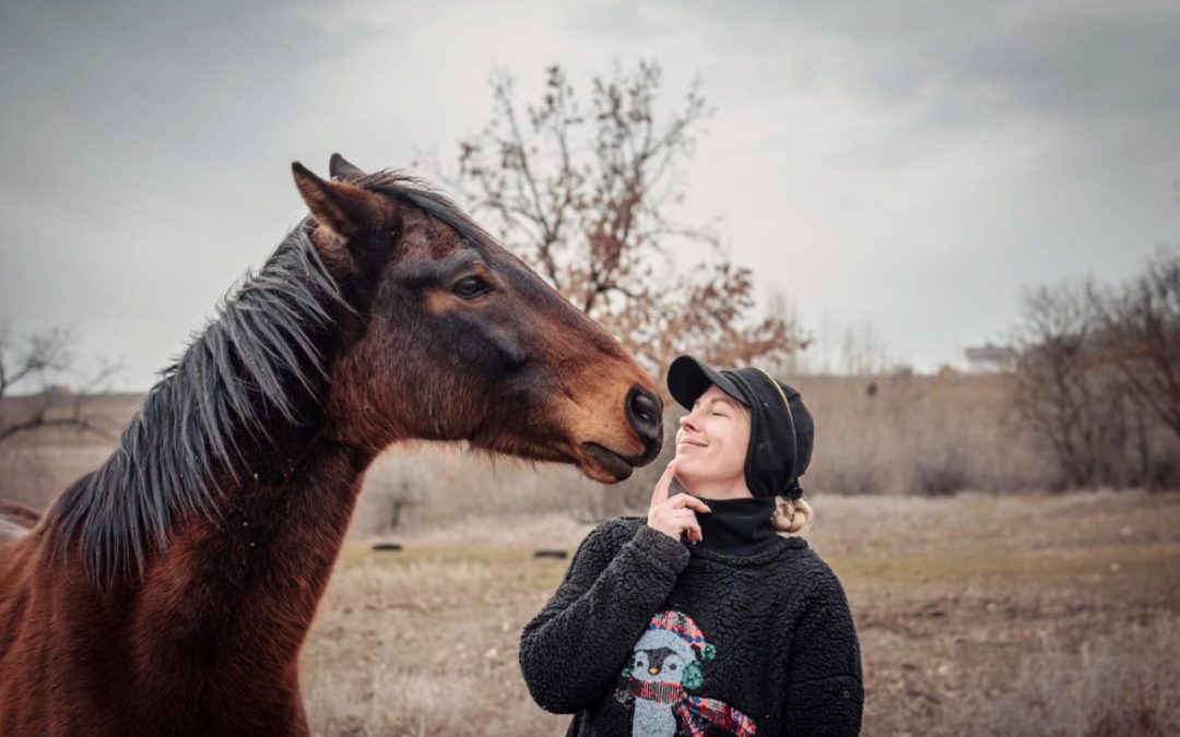 Fleeing the war with her horses