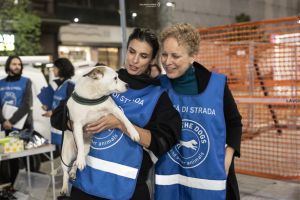 Elisabetta Canalis out on the streets of Milan with Save the Dogs